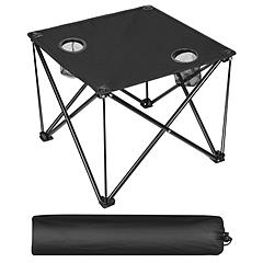 Foldable Camping Table Portable Picnic Table Lightweight Travel Desk with Cup Holder Carrying Bag