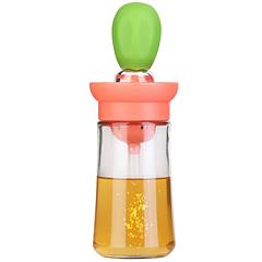 Oil Dispenser Bottle 2 In 1 Cooking Glass Olive Oil Dispenser Silicone Dropper with Silicone Brush Dropper Measuring Container for Kitchen Baking BBQ