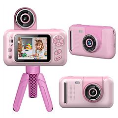 Kids Digital Camera with Flip Lens Children Video Camcorder Christmas Toy Birthday Gifts with Tripod 2.4in Screen 32G MMC Card for 3-10 Year Old Boys 
