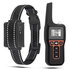 3280FT Dog Training Collar IP67 Waterproof Pet Beep Vibration Electric Shock Collar 3 Channels Rechargeable Transmitter Receiver Trainer with Flashlig