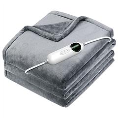 Electric Heated Throw Flannel Heated Blanket with 10 Heat Settings Auto off Washable for Home Office Usage 59x51in