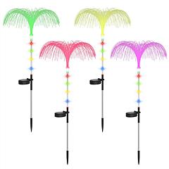 4Pcs Solar Powered Jellyfish Lights IP44 Waterproof Decorative Outdoor Lamps 7 Color Changing Night Light