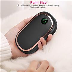 Rechargeable Hand Warmer Electric Hand Heater Portable Reusable Pocket Warmer Power Bank with Digital Display Sunset Light 3 Levels Double-sided Heati
