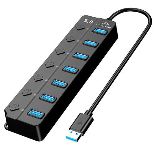Usb Rack USB3.0 Hub Splitter 7Ports High Speed 5Gbps USB Data Expander with ...
