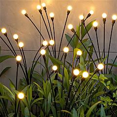 2Pcs Solar Firefly Lights Swaying Decorative Pathway Lamp IP65 Waterproof Landscape Patio Yard Night Light