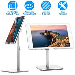 Adjustable Cell Phone Tablet Stand Desktop Holder Mount Bracket Dock Fit for iPad Kindle iPhone Aluminum Alloy