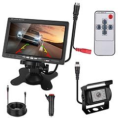 7In Screen Backup Camera System Vehicle Rear View Monitor Kit IP67 Waterproof Car Parking Reverse System with Night Vision for Car Trunk Van SUV