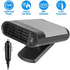 12V 150W Portable Car Heater Heating Fan 2 in 1 Defroster Defogger Demister Windshield Heater Automotive Cooling Fan with 360°Rotating Base