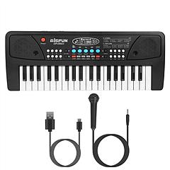 37 Keys Digital Music Electronic Keyboard Electric Piano Musical Instrument Kids Learning Keyboard with Microphone for 3-10 Year Old Kids Girls Boys