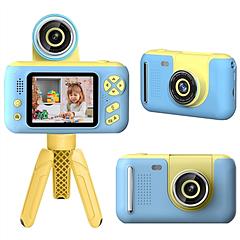 Kids Digital Camera with Flip Lens Children Video Camcorder Christmas Toy Birthday Gifts with Tripod 2.4in Screen 32G MMC Card for 3-10 Year Old Boys 