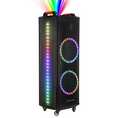Portable Wireless Party Speaker Colorful Lights DJ PA System with TWS Function FM Radio USB MMC Card Reading Aux In Guitar Input Recording Function Mi
