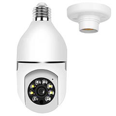 E27 WiFi Bulb Camera 1080P FHD WiFi IP Pan Tilt Security Surveillance Camera with Two-Way Audio Night Vision Motion Detection Function APP Control