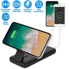 Wireless Power Bank Foldable 10000mAh Wireless Portable Charger 22.5W Fast Charging 15W Wireless Charging External Battery Pack Fit for iPhone 14 13 1