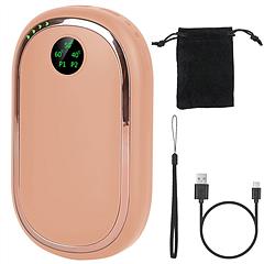 iMountek Rechargeable Hand Warmer Electric Hand Heater Portable Reusable Pocket Warmer Power Bank with Digital Display Sunset Light 3 Levels Double-sided Heati