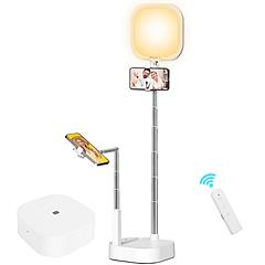 Extendable Selfie Stand 360° Rotatable Dual Phone Holders with Rechargeable Wireless Remote 3 Light Modes 5-Level Brightness for Live Streaming YouTub