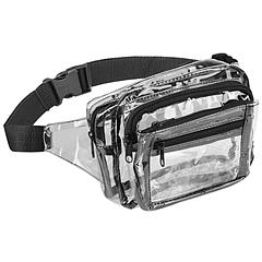 Clear Fanny Pack Unisex Transparent Waist Pouch Belt Bag Clear Purse Chest Bag for Outdoor Sport Travel Beach Concerts Travel 23.42in-32.67in Waist Ci