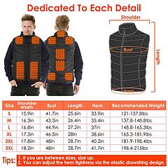 Heated Vest Electric USB Jacket Men Women Heating Coat Thermal Body Warmer Wear with 3 Temperature Levels