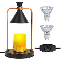 Electric Wax Melt Warmer Lamp Dimmable Fragrance Candle Melt Lantern Metal Iron Decorative Melter Lamp with 2 GU10 Bulbs