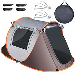 3-4 Person Pop Up Tent Automatic Setup Camping Tent Waterproof Instant Setup Tent with 2 Mosquito Net Windows Carrying Bag for Hiking Climbing Adventu