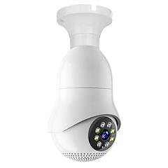 E27 WiFi Bulb Camera 1080P FHD WiFi IP Pan Tilt Security Surveillance Camera with Two-Way Audio Night Vision Flood Light Motion Tracking Siren Functio