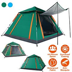 4-5 Person Camping Tent Outdoor Foldable Waterproof Tent with 2 Mosquito Nets Windows Carrying Bag for Hiking Climbing Adventure Fishing