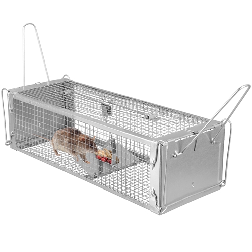 Dual Door Rat Trap Cage Humane Live Rodent Dense Mesh Trap Cage Zinc Electroplating Mice Mouse