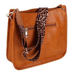 Women Fashion Leather Crossbody Bag Shoulder Bag Casual Handbag with Flexible Wearing Styles Adjustable Guitar Strap