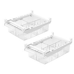 2Pcs Refrigerator Egg Drawer 36 Egg Capacity Snap On Hanging Storage Tray Space Saving Pull Out Egg Container Organizer