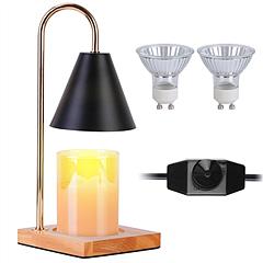 Electric Wax Melt Warmer Lamp Dimmable Fragrance Candle Melt Lantern Metal Iron Decorative Melter Light with 2 GU10 Bulbs