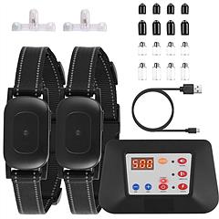 990FT Radius Dog Training Collar Wireless Fence IPX6 Waterproof Pet Beep Vibration Electric Shock Fence System 3 Channels Rechargeable Transmitter Rec