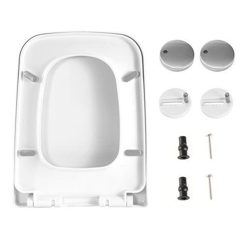 Square Toilet Seat with GripTight Seat Bumpers HeavyDuty QuietClose