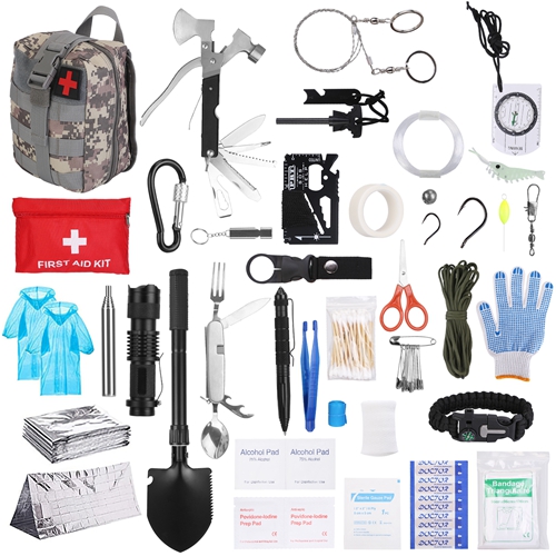 125Pcs Survival Kits Professional Emergency Survival Gear Tactical