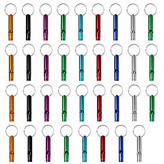 35Pcs Emergency Whistles Extra Loud Aluminum Alloy Whistle with Key Chain Ring for Camping Hiking Hunting Outdoor Sports Emergency Situations