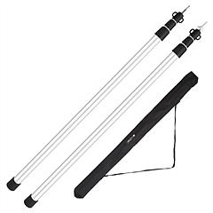 2Pcs Telescoping Tarp Poles Portable Aluminum Awning Poles 3-7.5ft Adjustable Telescopic Tarp Tent Rods