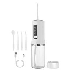 Portable Water Flosser Cordless Rechargeable Dental Oral Irrigator Waterproof Teeth Cleaner with 3 Modes 4 Nozzles 7.8oz Detachable Water Tank for Tra