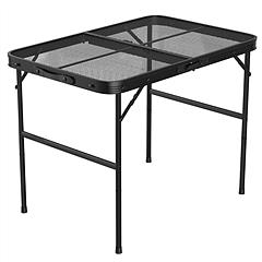 35.62x23.42x25.9in Foldable Camping Table Collapsible Picnic Aluminum Alloy Grill Stand 88LBS Max Load Height Adjustable BBQ Table