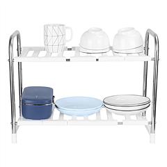 2 Tier Under Sink Organizer Retractable Kitchenware Rack Holders Space Saving Storage Shelf 55LBS Max Load