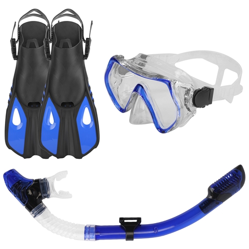 Snorkeling Gear Mask Fin Snorkel Set with Diving Mask Dry Top Snorkel ...