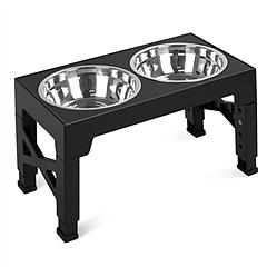 Dog Raised Bowls with 5 Adjustable Heights Stainless Steel Elevated Dog Bowls Foldable Double Bowl Dog Feeder for Small Medium Large Size Dog