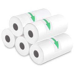 5 Rolls Self Adhesive Printer Paper Thermal Mini Printer Paper White Mini Printer Photo Paper Fit for Wireless Thermal Mini Printer 57x25mm