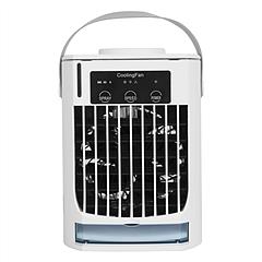 Portable Air Conditioner Fan Evaporative Humidifier 3 Speed Spray Personal Cold Mist Air Cooler Desk Table Fan Water Tank Night Light Adjustable Angel