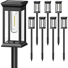 6Pack Solar Powered Stake Light Outdoor Decorative Landscape Lamp IP65 Waterproof Auto On Off Outdoor Light for Pathway Garden Yard Patio