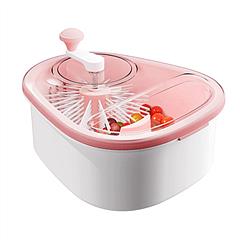 Fruit Vegetable Cleaning Device Salad Manual Washing Spinner with Brush Hand Crank Fruit Washing Machine with Bowl Kitchen Gadget