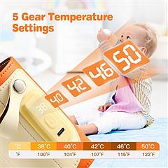 Portable Baby Milk Warmer 5 Temperature Adjustable Handhold Bottle Warmer with Fast Charge Adapter for Outdoor Car Travel