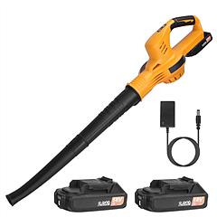 Cordless Leaf Blower Handheld Electric Battery Powered Air Blower Max 124MPH 300CFM with 2 Adjustable Speeds 2Pcs 18V 2000mA Battery and Charger for Y