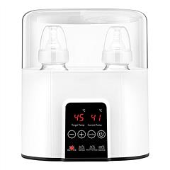 Electric Baby Milk Bottle Warmer fit for 2 Bottle Fast Milk Warmer Formula Warmer with 4 Heating Modes Adjustable Temperature Display Screen 24H Therm