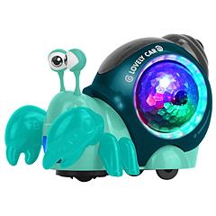 Crawling Crab Baby Toy Electric Infant Interactive Toy Automatic Obstacle Avoidance with Music RGB Roating Lights for Babies 0-6 6-12 Months Toddlers 