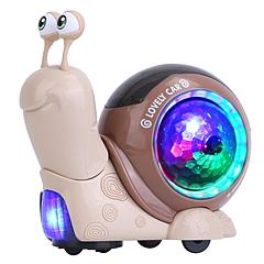 Crawling Snail Baby Toy Electric Infant Interactive Toy Automatic Obstacle Avoidance with Music RGB Roating Lights for Babies 0-6 6-12 Months Toddlers