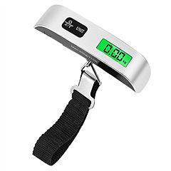 50kg 110lbs Portable Luggage Scale Handheld Hanging Suitcase Digital Scale with Hook LCD Display Screen Temperature Sensor Battery Include Travel Weig