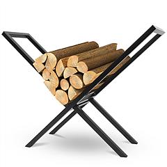 Firewood Log Rack 220LBS Steel Wood Lumber Storage Stacking Rack X Shape Storage Holder for Fireplace Firepit